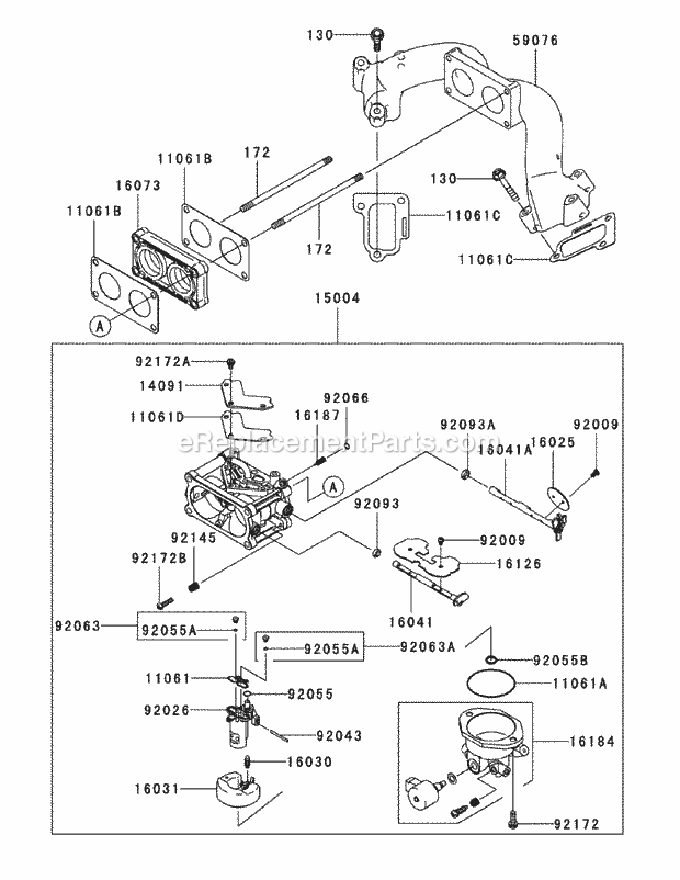 Fx1000v-As00 Carburetor Diagram and Parts List for M72-KW 53AI8CTZ750 Cub Cadet Sprayer